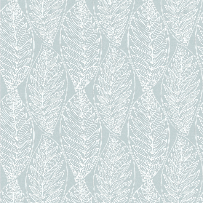 Seabrook Designs Kira Leaf Husk Cape Blue Wallpaper image 1 of 3