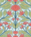 Seabrook Designs Carmela Folk Floral Summer Garden Wallpaper