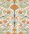 Seabrook Designs Carmela Folk Floral Summer Ends Wallpaper