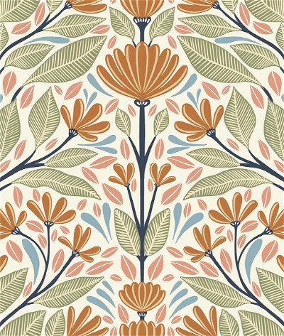 Seabrook Designs Carmela Folk Floral Summer Ends Wallpaper