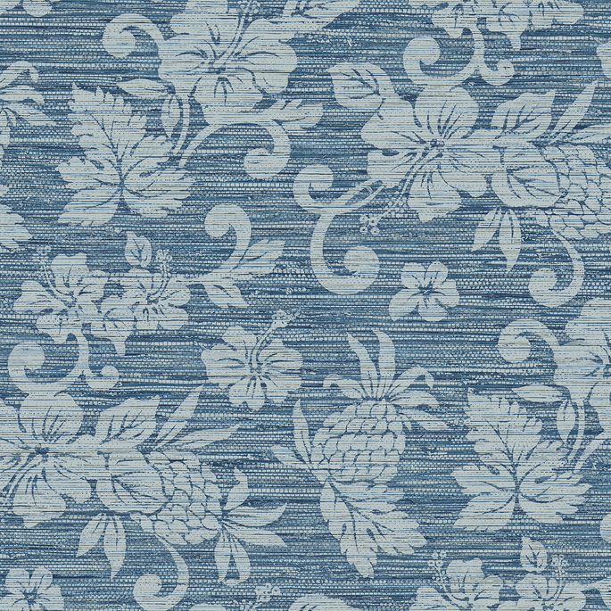 Seabrook Designs Juno Island Floral Bay Blue Wallpaper image 1 of 3