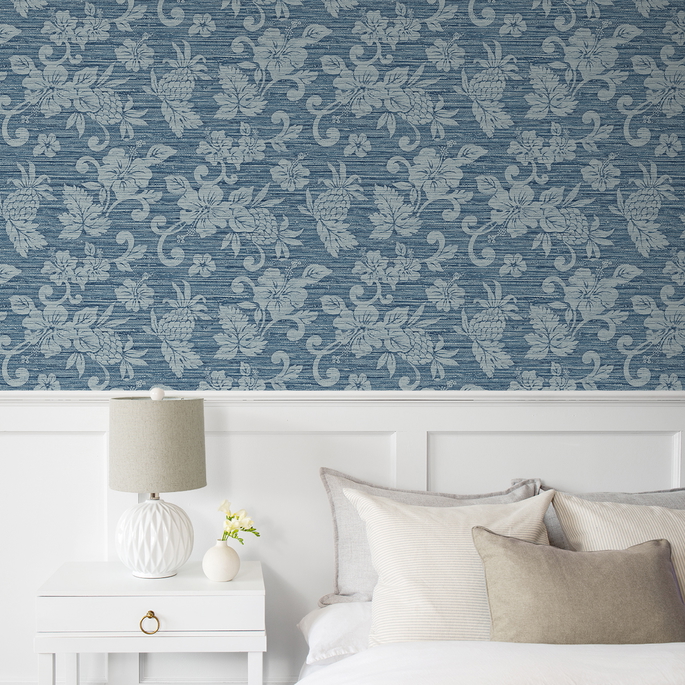 Seabrook Designs Juno Island Floral Bay Blue Wallpaper image 2 of 3