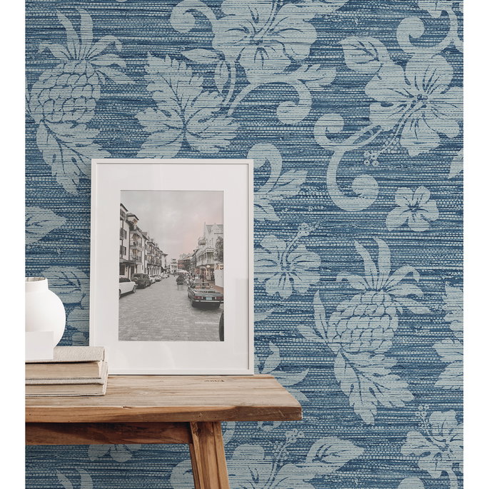 Seabrook Designs Juno Island Floral Bay Blue Wallpaper image 3 of 3