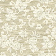 Seabrook Designs Juno Island Floral Saddle Tan Wallpaper