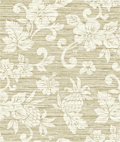 Seabrook Designs Juno Island Floral Saddle Tan Wallpaper