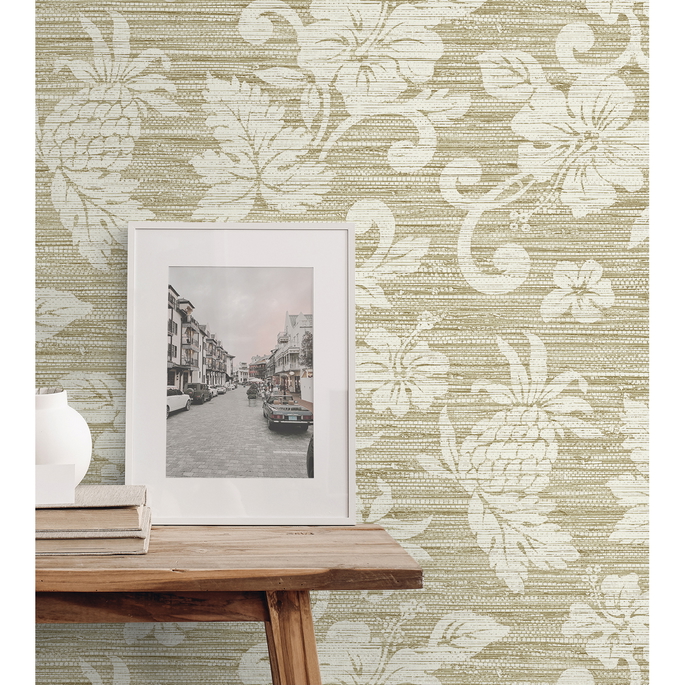 Seabrook Designs Juno Island Floral Saddle Tan Wallpaper image 3 of 3