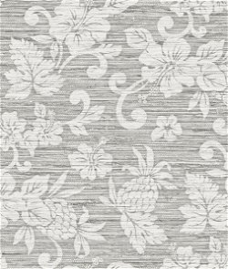 Seabrook Designs Juno Island Floral Half Moon Grey Wallpaper