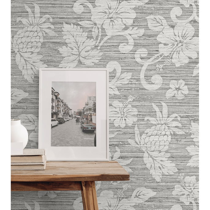 Seabrook Designs Juno Island Floral Half Moon Grey Wallpaper image 3 of 3