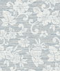 Seabrook Designs Juno Island Floral Fantasy Blue Wallpaper