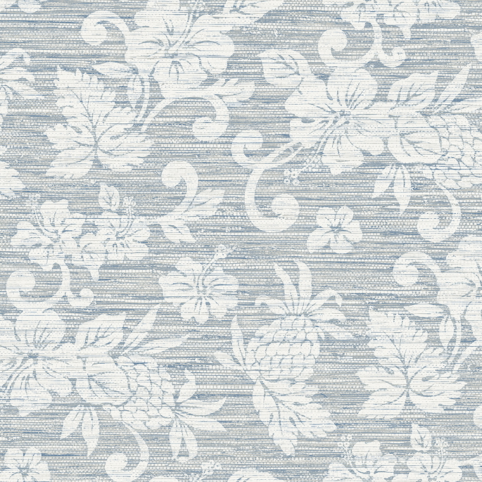 Seabrook Designs Juno Island Floral Fantasy Blue Wallpaper image 1 of 3