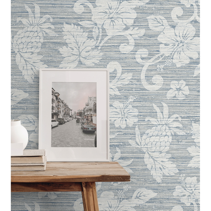 Seabrook Designs Juno Island Floral Fantasy Blue Wallpaper image 3 of 3