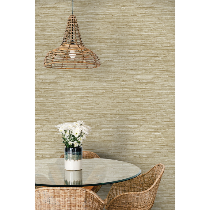 Seabrook Designs Isla Faux Jute Saddle Tan Wallpaper image 2 of 3