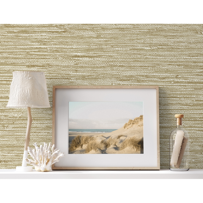 Seabrook Designs Isla Faux Jute Saddle Tan Wallpaper image 3 of 3