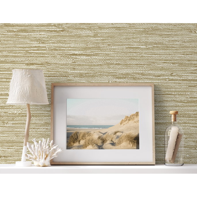 Seabrook Designs Isla Faux Jute Saddle Tan Wallpaper image 3 of 3