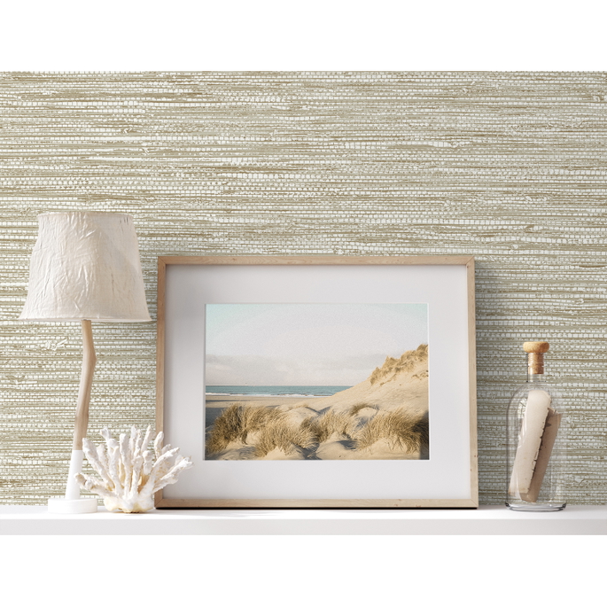 Seabrook Designs Isla Faux Jute Balanced Beige Wallpaper image 3 of 3
