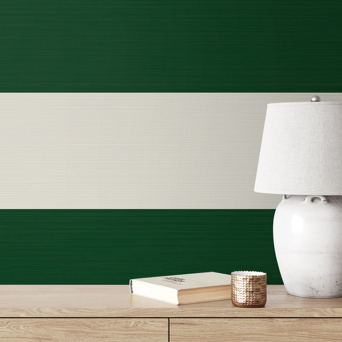 Seabrook Designs Dylan Striped Stringcloth Marine Green Wallpaper image 4 of 4