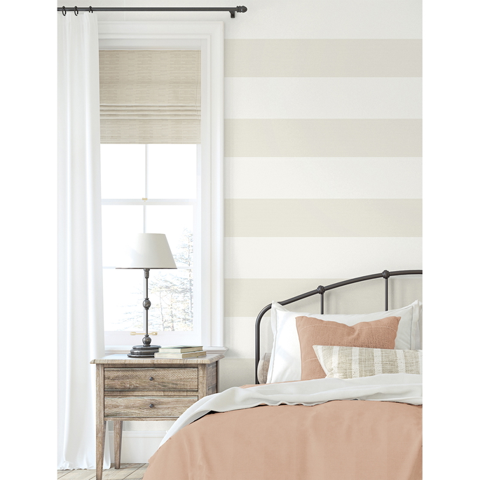 Seabrook Designs Dylan Striped Stringcloth Ice Wallpaper image 2 of 4