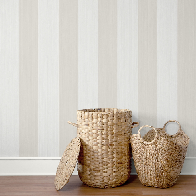 Seabrook Designs Dylan Striped Stringcloth Ice Wallpaper image 3 of 4