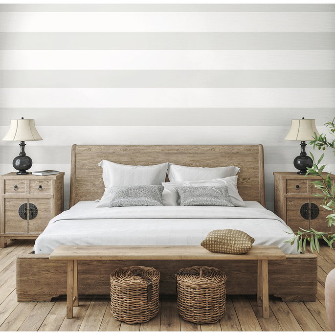 Seabrook Designs Dylan Striped Stringcloth Alaskan Grey Wallpaper image 2 of 4