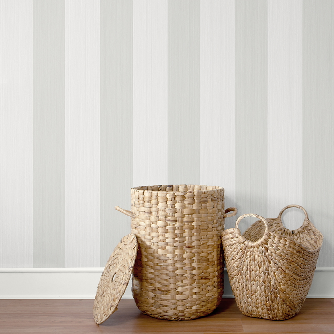 Seabrook Designs Dylan Striped Stringcloth Alaskan Grey Wallpaper image 3 of 4