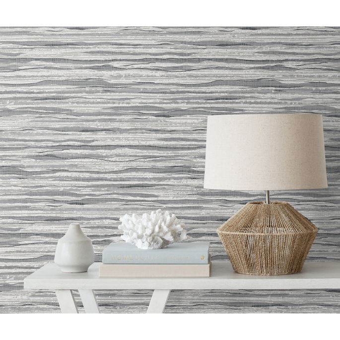 Seabrook Designs Skye Wave Stringcloth Rainy day Surf Wallpaper image 3 of 3