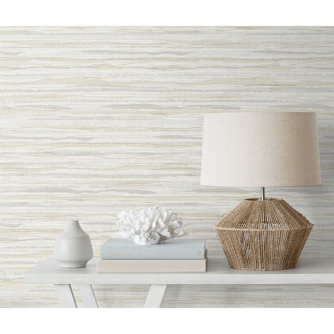 Seabrook Designs Skye Wave Stringcloth Early Clouds Wallpaper image 3 of 3