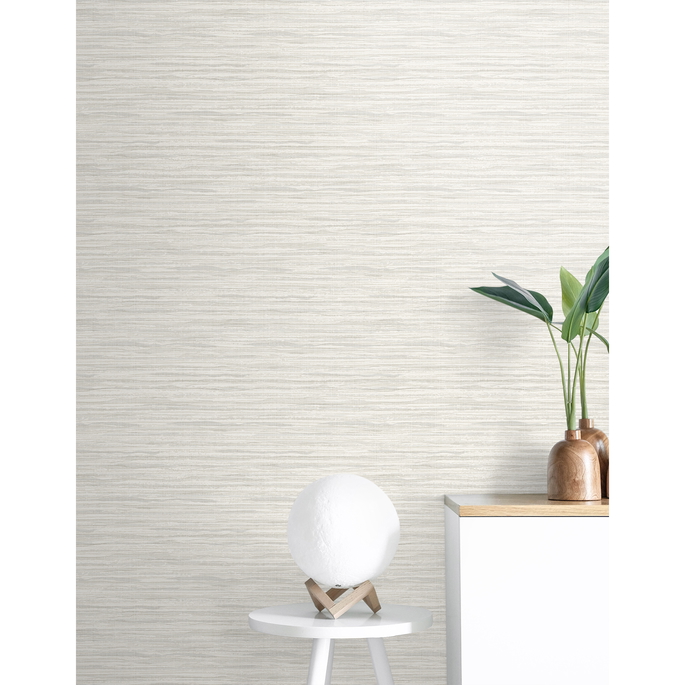 Seabrook Designs Skye Wave Stringcloth Barley White Wallpaper image 2 of 3