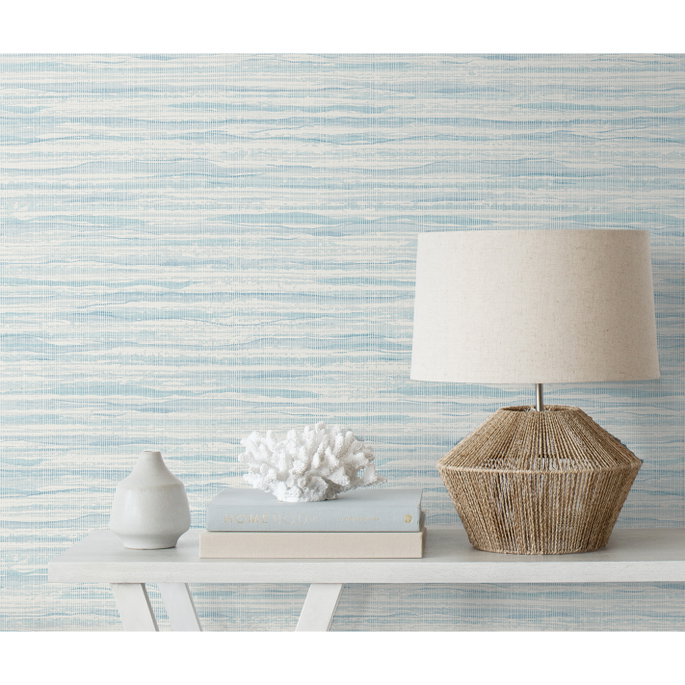 Seabrook Designs Skye Wave Stringcloth Morning Surf Wallpaper image 3 of 3
