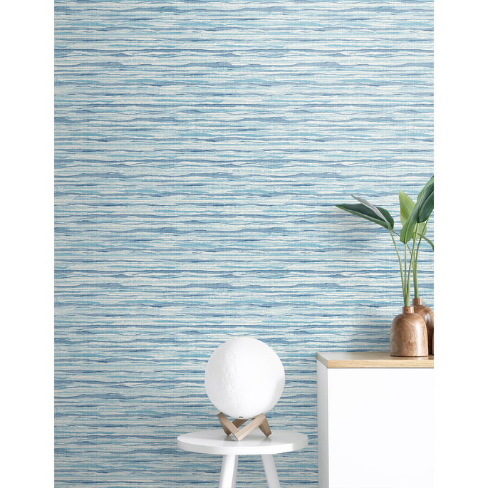 Seabrook Designs Skye Wave Stringcloth Summer Surf Wallpaper image 2 of 3