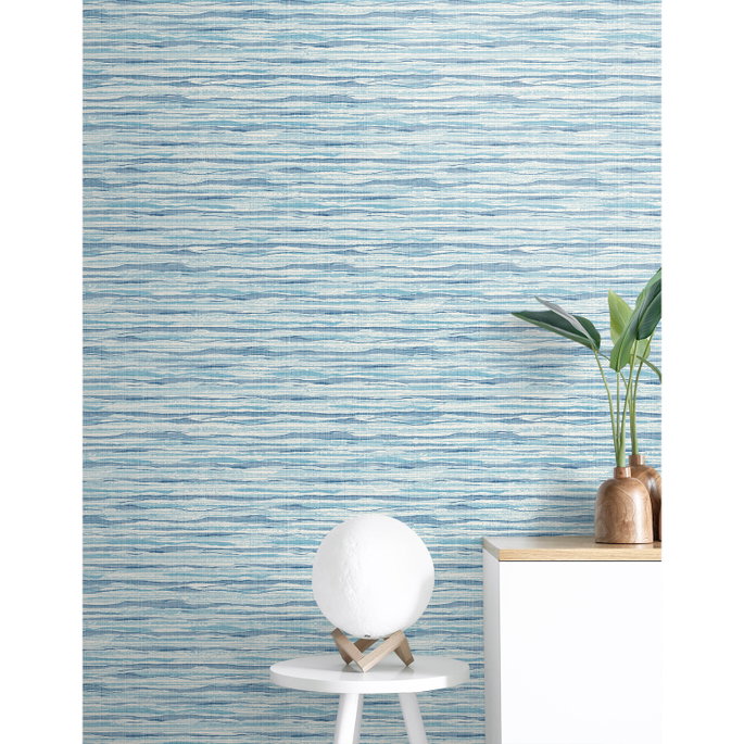 Seabrook Designs Skye Wave Stringcloth Summer Surf Wallpaper image 2 of 3