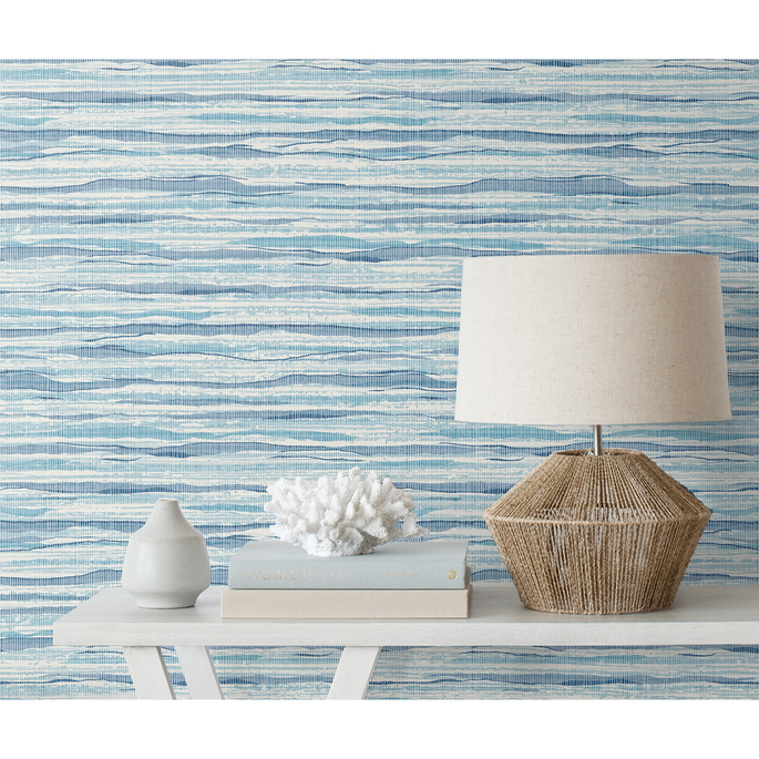Seabrook Designs Skye Wave Stringcloth Summer Surf Wallpaper image 3 of 3