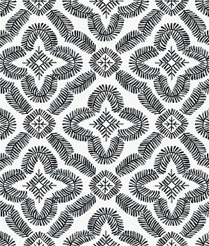 Seabrook Designs Talia Botanical Medallion Black & White Wallpaper