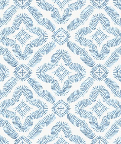 Seabrook Designs Talia Botanical Medallion Breezy Blue Wallpaper