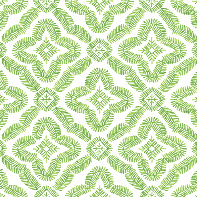 Seabrook Designs Talia Botanical Medallion Kiwi Green Wallpaper image 1 of 3