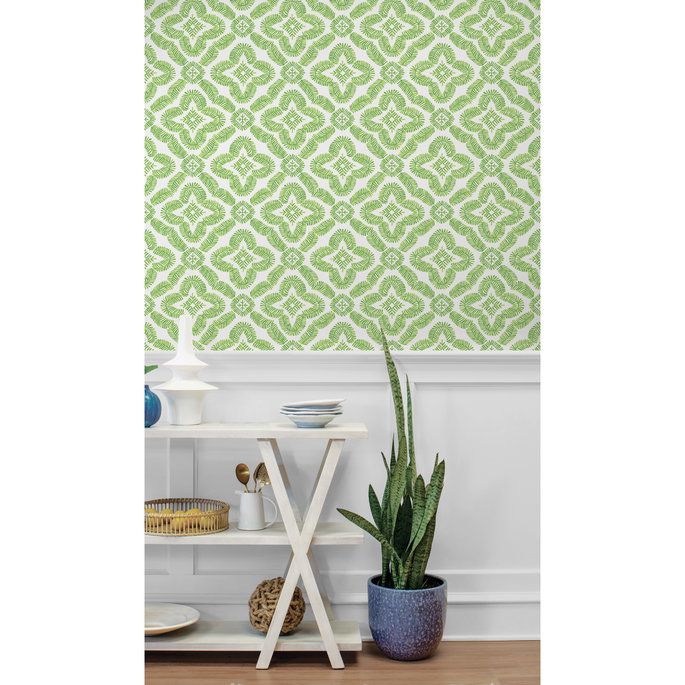 Seabrook Designs Talia Botanical Medallion Kiwi Green Wallpaper image 2 of 3