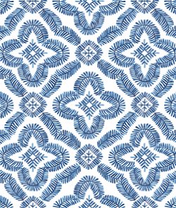 Seabrook Designs Talia Botanical Medallion Cottage Blue Wallpaper