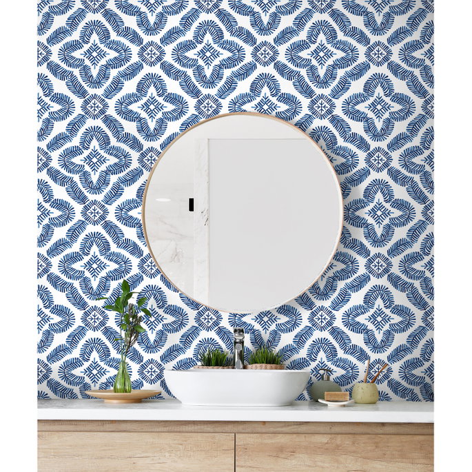 Seabrook Designs Talia Botanical Medallion Cottage Blue Wallpaper image 3 of 3