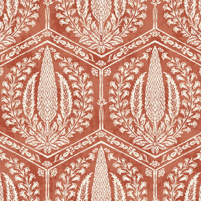 Seabrook Designs Cyrus Harvest Red Terracotta Wallpaper image 1 of 3