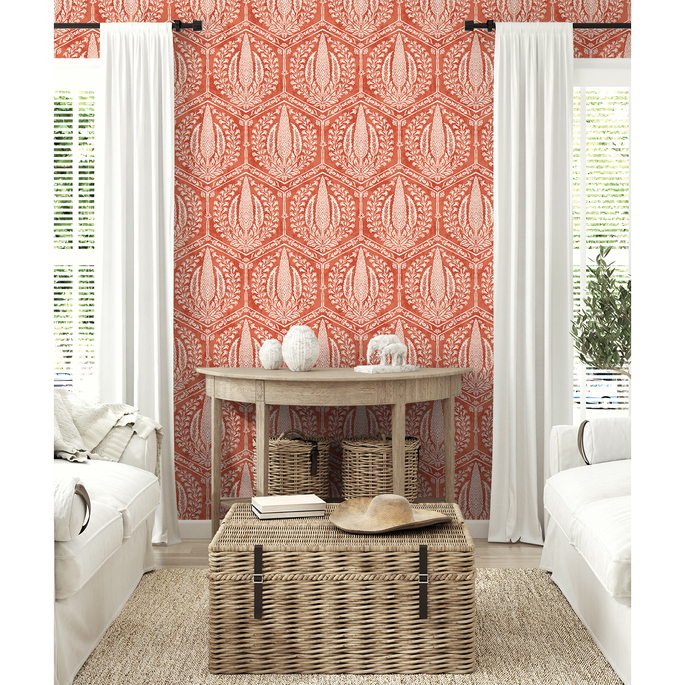 Seabrook Designs Cyrus Harvest Red Terracotta Wallpaper image 2 of 3