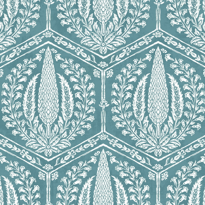 Seabrook Designs Cyrus Harvest Mediterranean Blue Wallpaper image 1 of 3