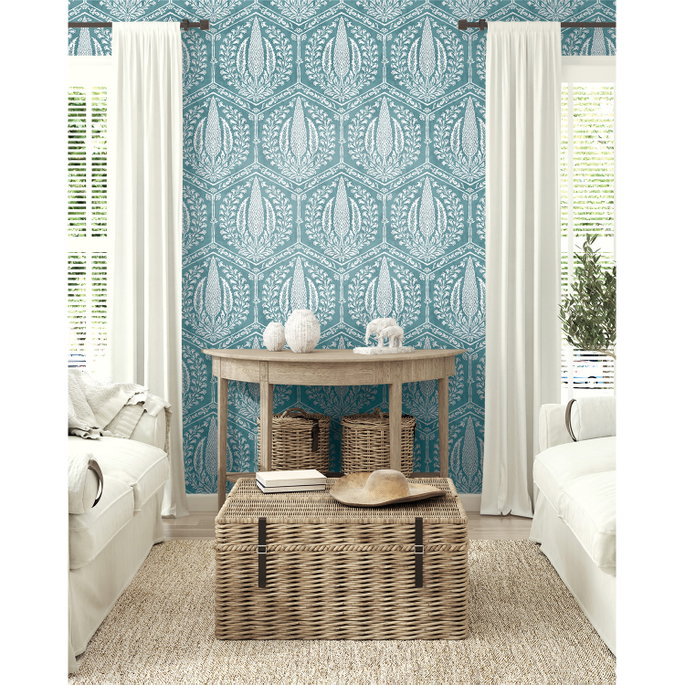 Seabrook Designs Cyrus Harvest Mediterranean Blue Wallpaper image 2 of 3