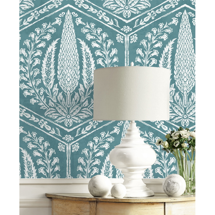 Seabrook Designs Cyrus Harvest Mediterranean Blue Wallpaper image 3 of 3