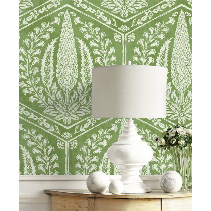 Seabrook Designs Cyrus Harvest Courtyard Green Wallpaper image 3 of 3
