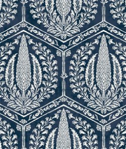 Seabrook Designs Cyrus Harvest Rich Navy Wallpaper