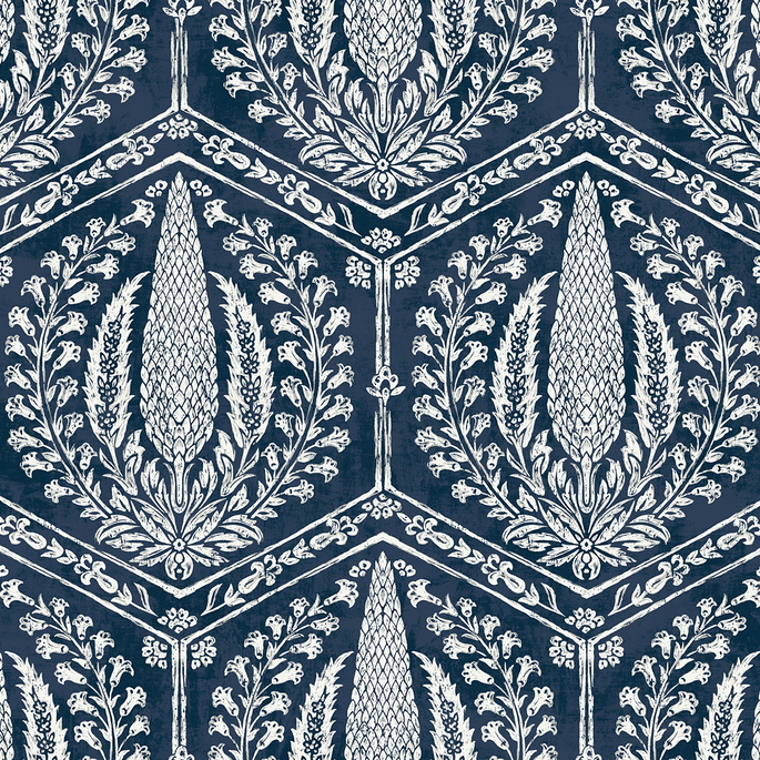 Seabrook Designs Cyrus Harvest Rich Navy Wallpaper image 1 of 3