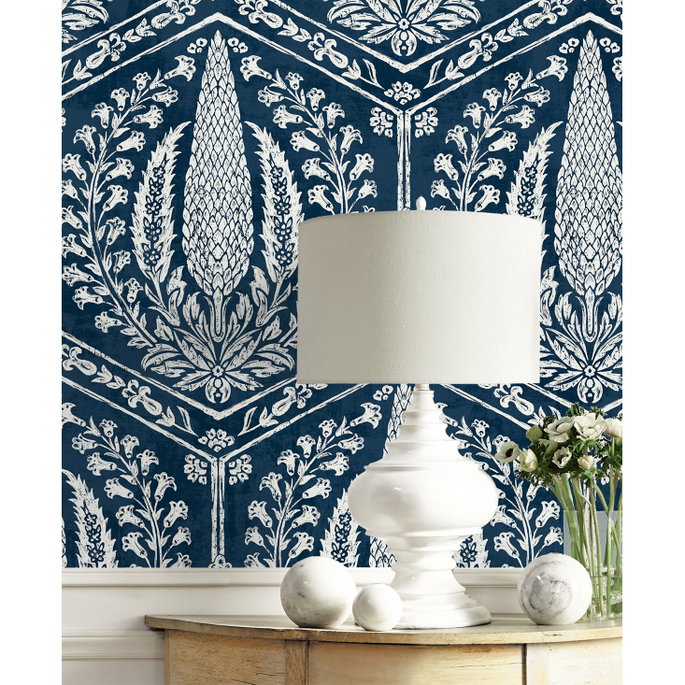 Seabrook Designs Cyrus Harvest Rich Navy Wallpaper image 3 of 3