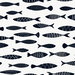 Seabrook Designs Bay Fish Black & White Wallpaper