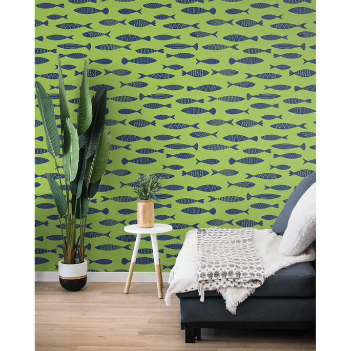 Seabrook Designs Bay Fish Buckingham Green Wallpaper image 3 of 3