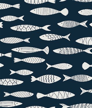 Seabrook Designs Bay Fish Deep Seas Wallpaper