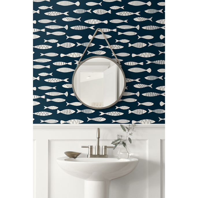 Seabrook Designs Bay Fish Deep Seas Wallpaper image 2 of 3